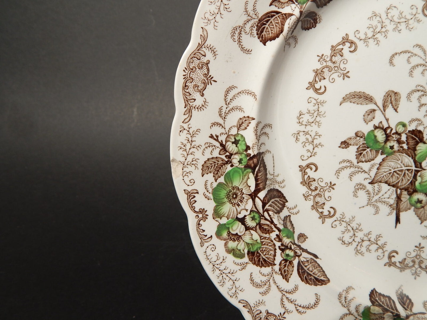 ANTICO 1850 PIATTO PIANO SEMI PORCELLANA INGLESE RIDGWAY &C. APPLE BLOSSOM #885