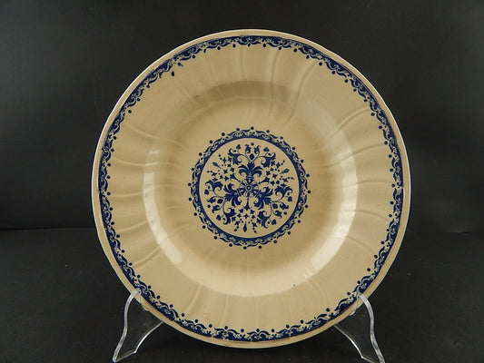ANTICO 1875 PIATTO FONDO CERAMICA GIEN DECORO BLU ALLA ROUEN