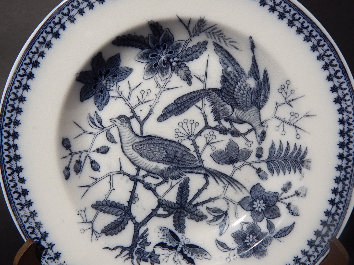 ANTICO ART NOUVEAU PIATTO PORCELLANA VILLEROY&BOCH METTLACH DECORO FASAN