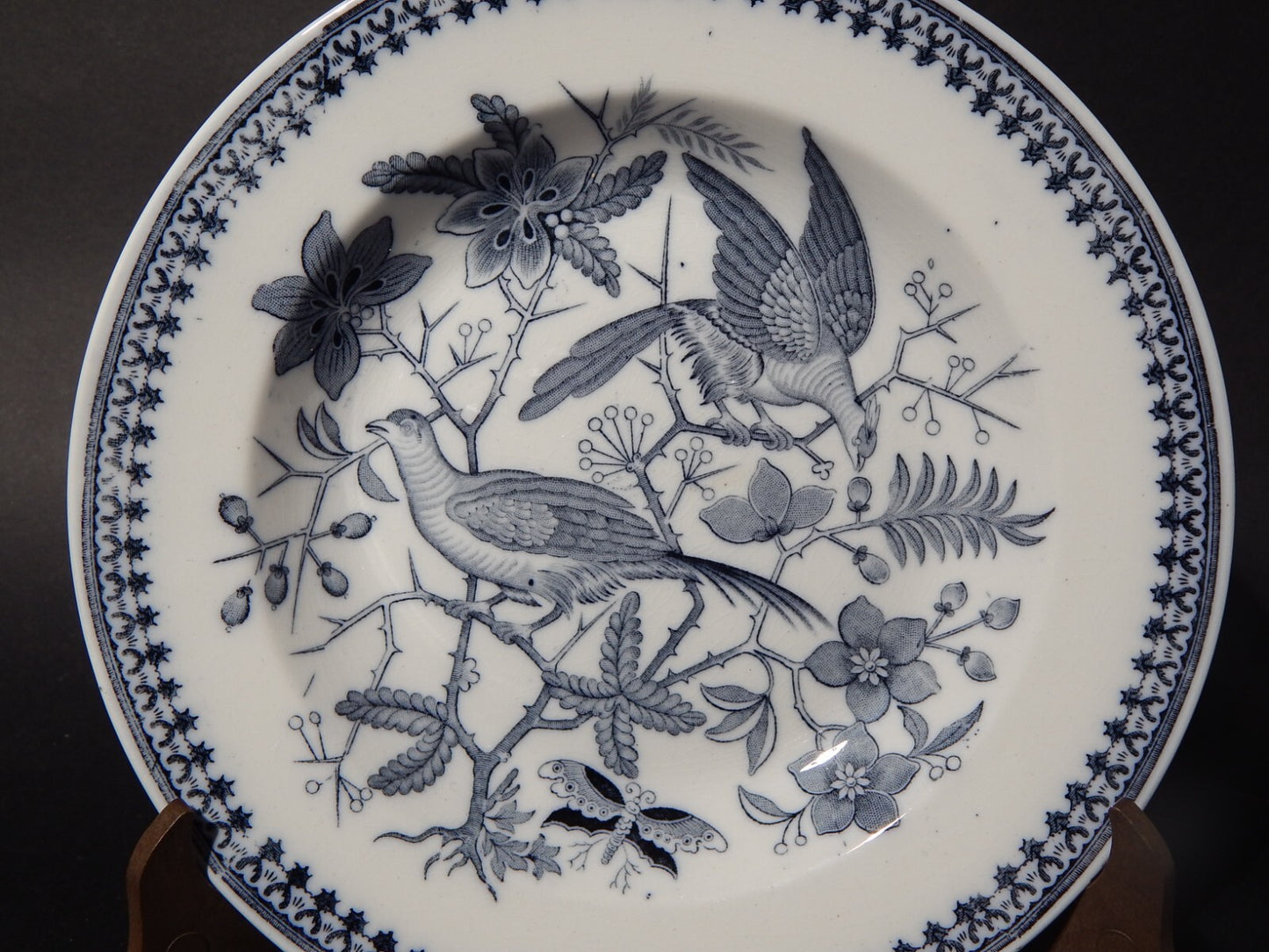 ANTICO ART NOUVEAU PIATTO PORCELLANA VILLEROY&BOCH METTLACH DECORO FASAN