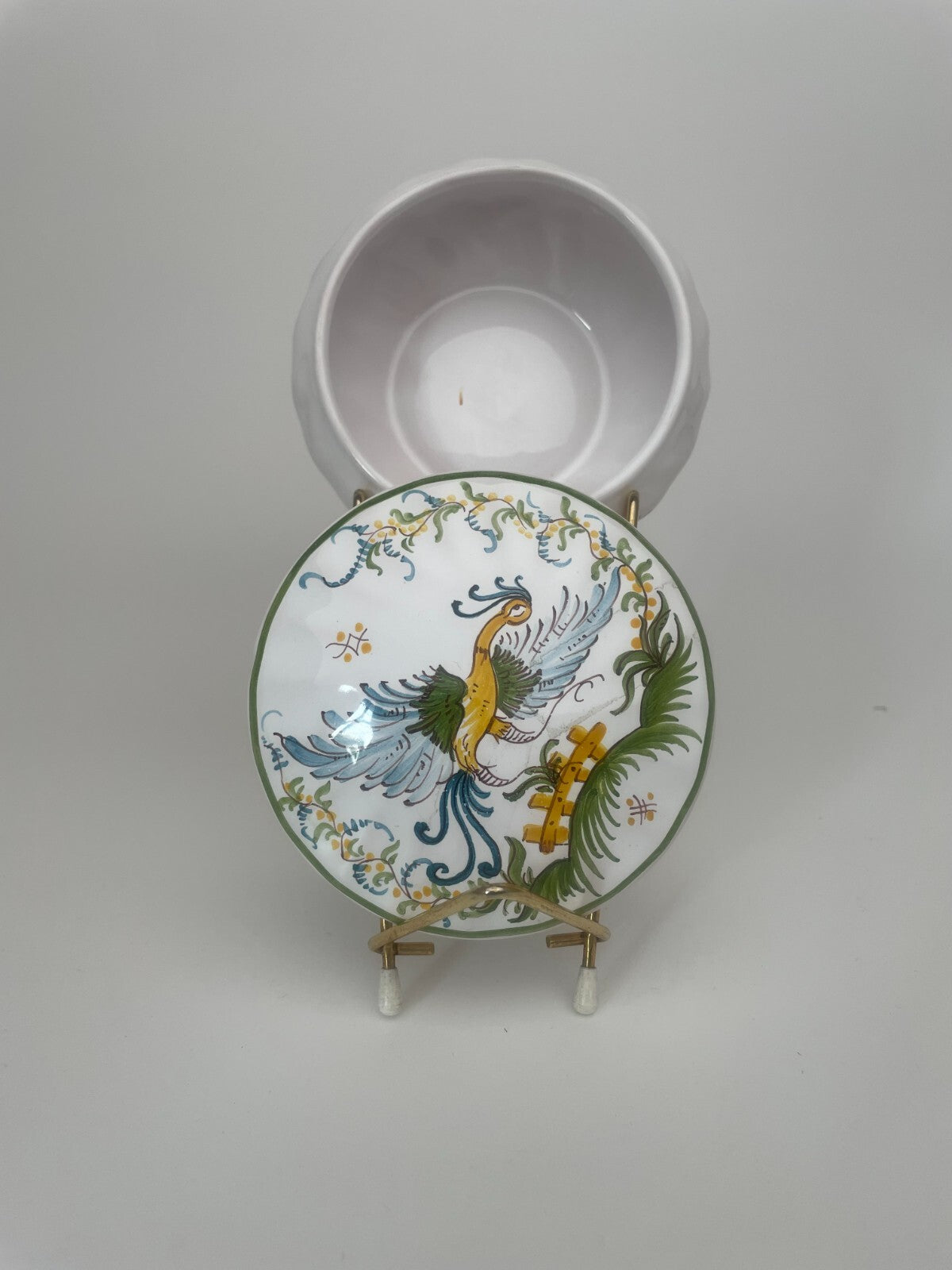 VINTAGE COFANETTO SCATOLA IN CERAMICA ATELIER LA FABRIQUE MOUSTIERS