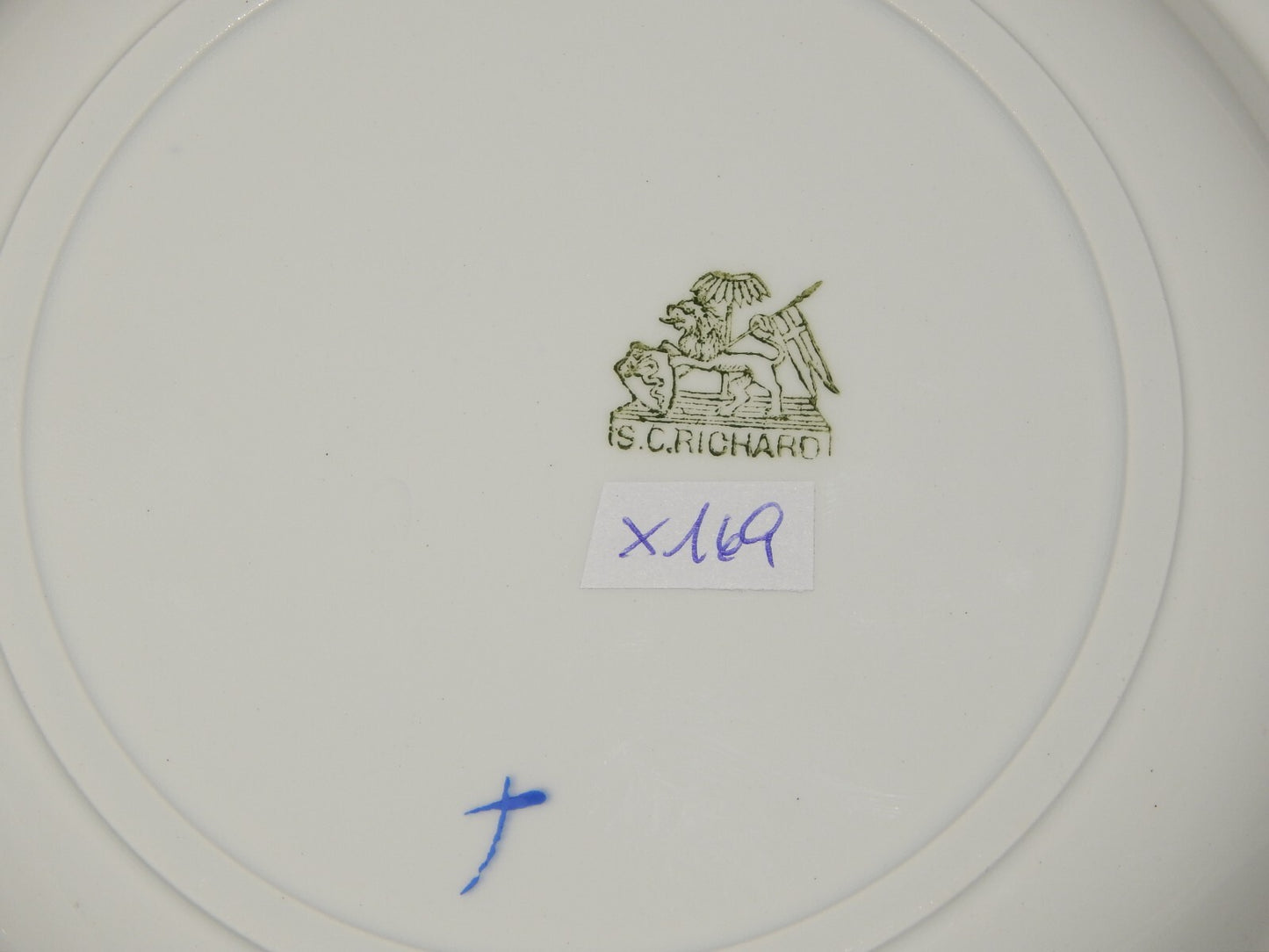 ANTICO RARO SERVIZIO PIATTI CERAMICA BIANCA PROFILO BLU RICHARD MILANO PRIMO 900