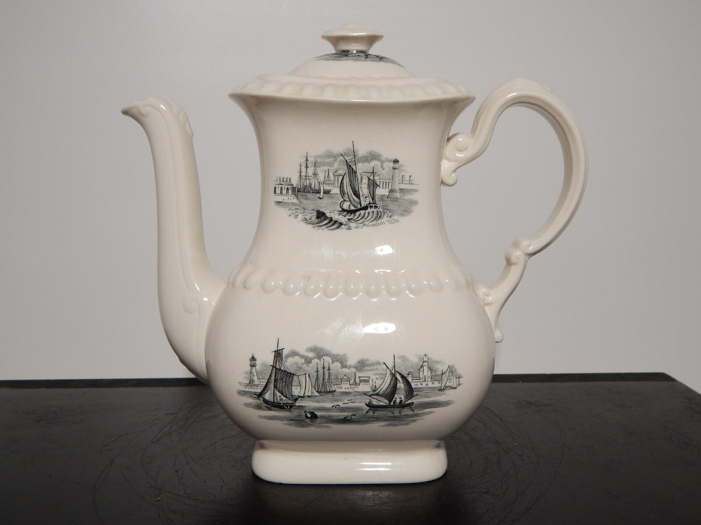ANTICO SERVIZIO CAFFE' INGLESE SEMI PORCELLANA COPELAND SPODE PAESAGGIO MARINO