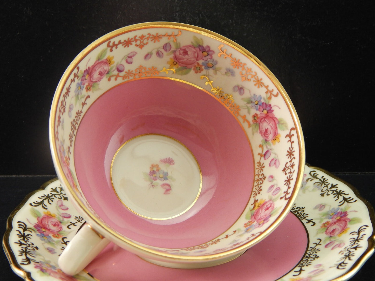ANTICA ELEGANTE TAZZA TE' PORCELLANA ROSA SELTMANN WEIDEN BAVARIA DECORO ROSE #