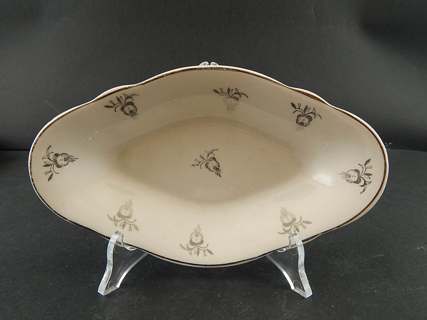 ANTICO ART DECO VASSOIO PORCELLANA DECORO ARGENTO VERBANO LAVENO 1935 ANDLOVITZ