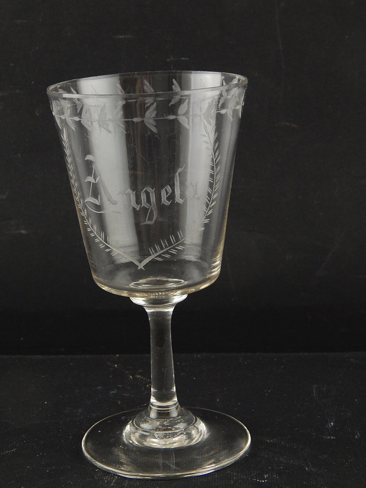 ANTICO 1800 COLLEZIONE CALICE CRISTALLO INCISO ALL'ACIDO ANGELA