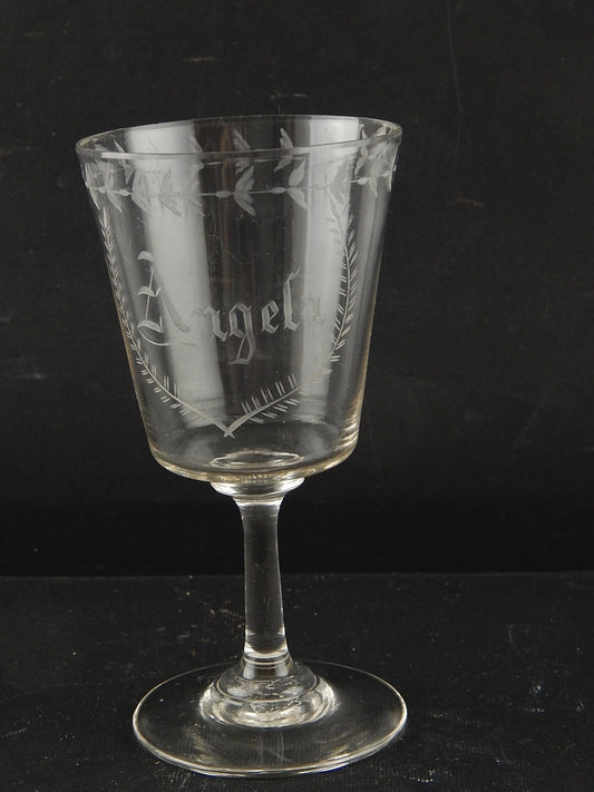ANTICO 1800 COLLEZIONE CALICE CRISTALLO INCISO ALL'ACIDO ANGELA
