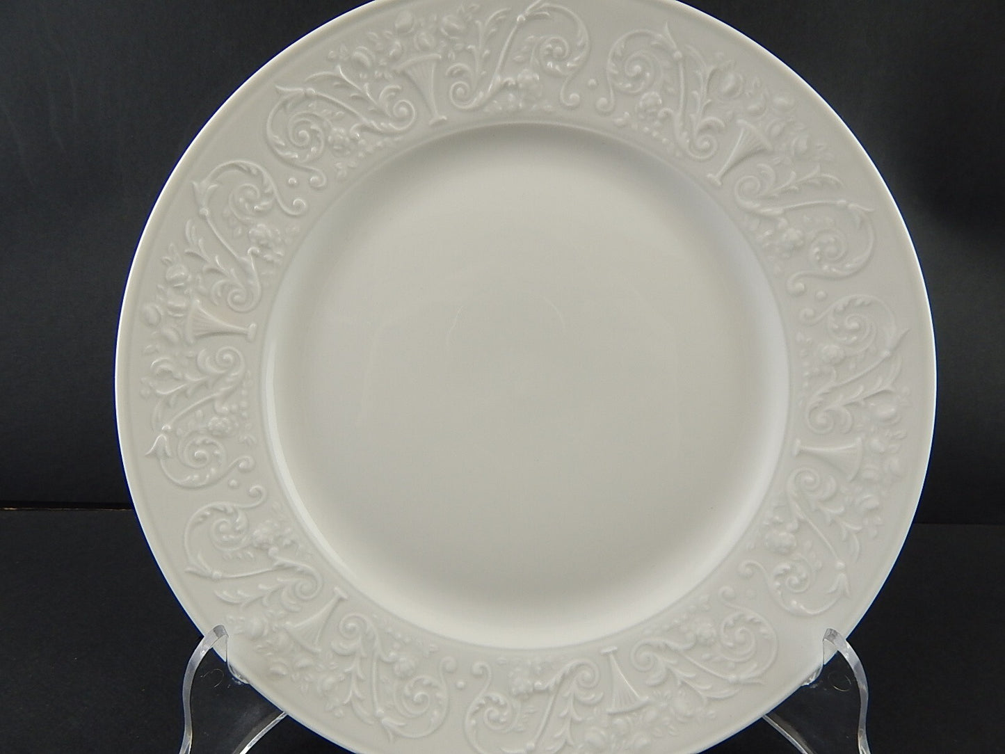 SERVIZIO 12 PIATTI LIMOGES RAYNAUD WASHINGTON PORCELLANA BIANCA DECORO ARABESCHI