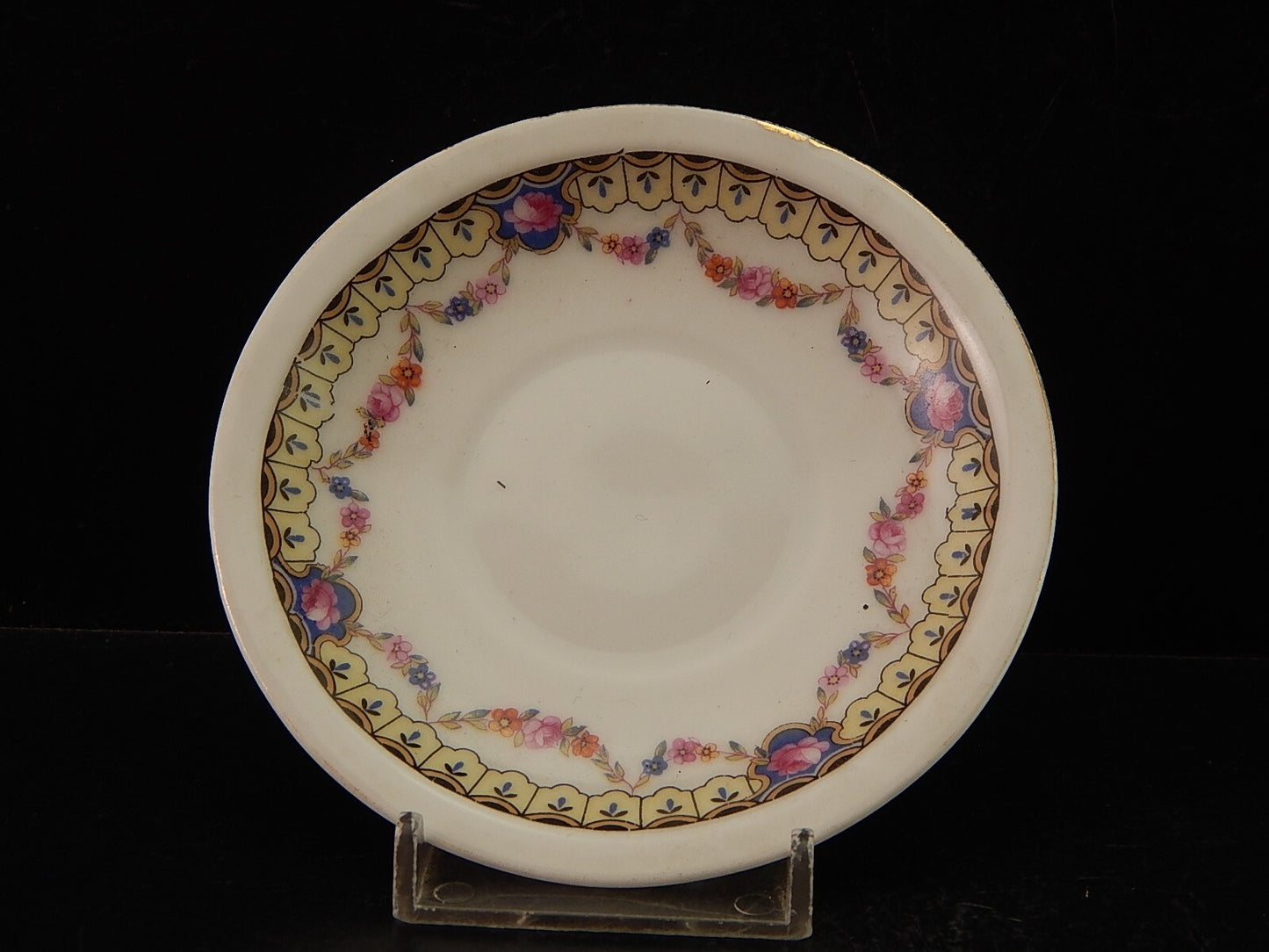 ANTICA ART DECO TAZZINA CAFFE' PORCELLANA BOEMA DECORO A GHIRLANDA