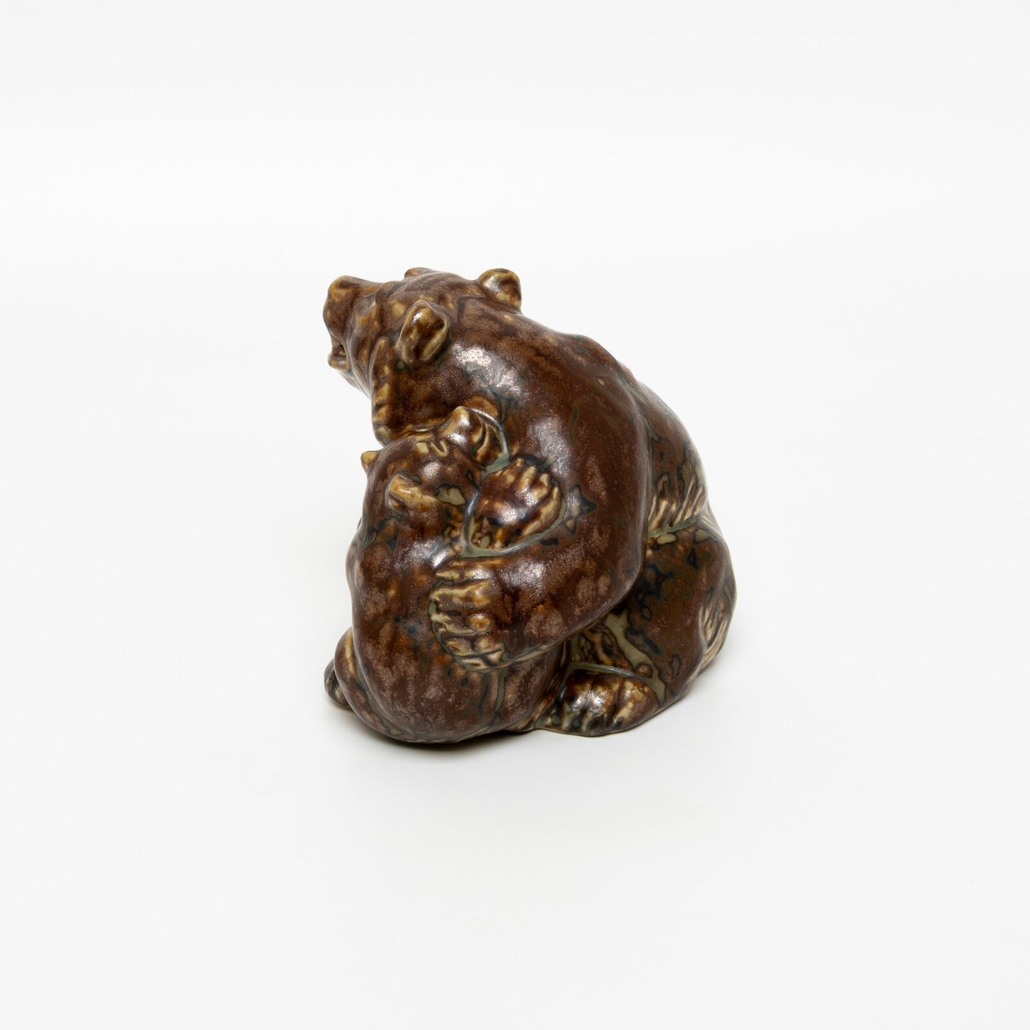 RARA STATUINA PORCELLANA ROYAL COPENHAGEN "Orso con Cucciolo" 20193 CM 11x12x10