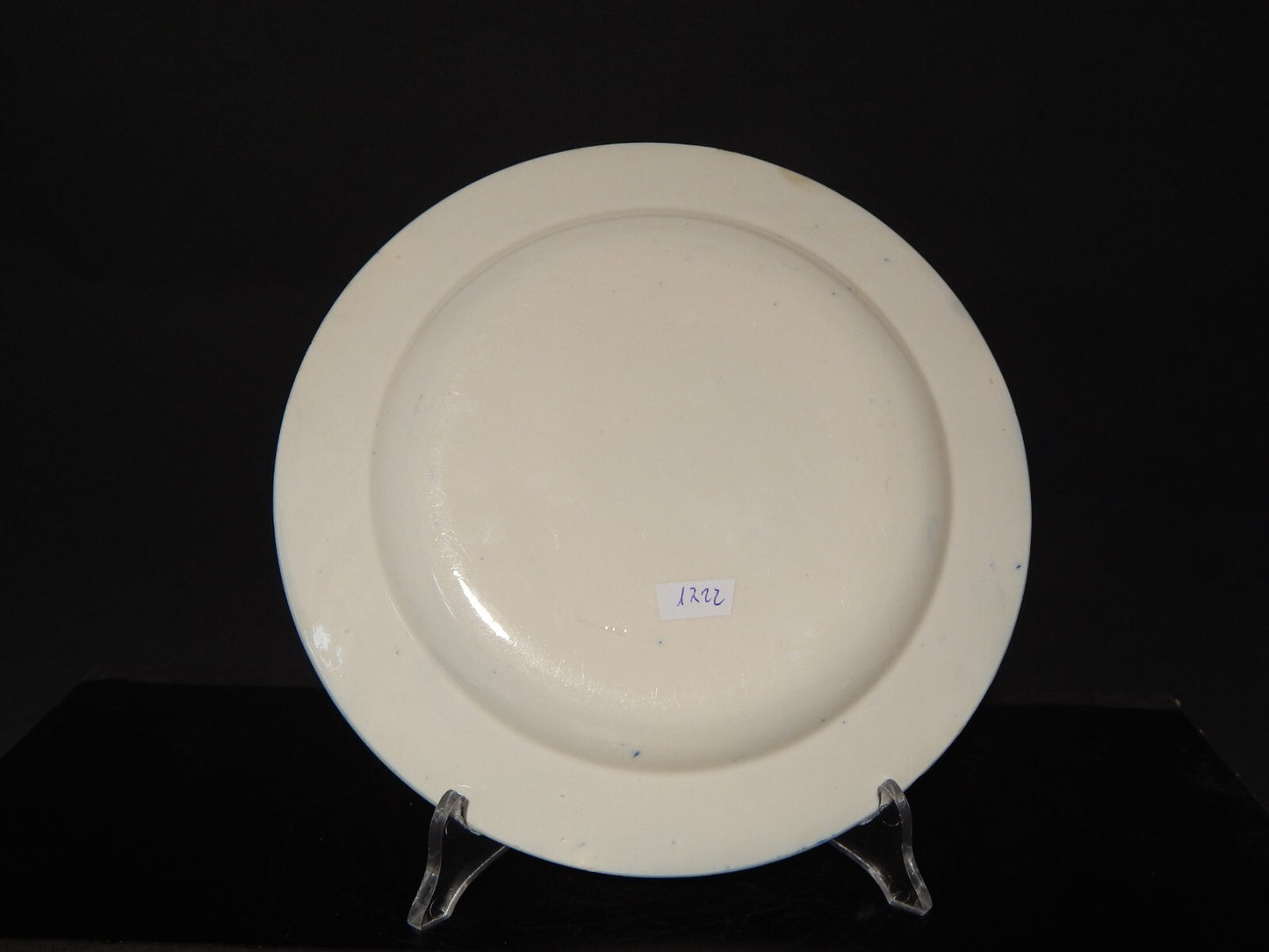 ANTICO RARO PIATTO PORCELLANA INGLESE "FERRARA" META' 1800 BIANCO BLU COLLEZIONE