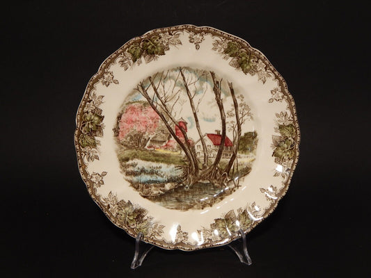 VINTAGE PIATTO SEMI PORCELLANA JOHNSON BROS FRIENDLY VILLAGE WILLOW BY THE BROOK