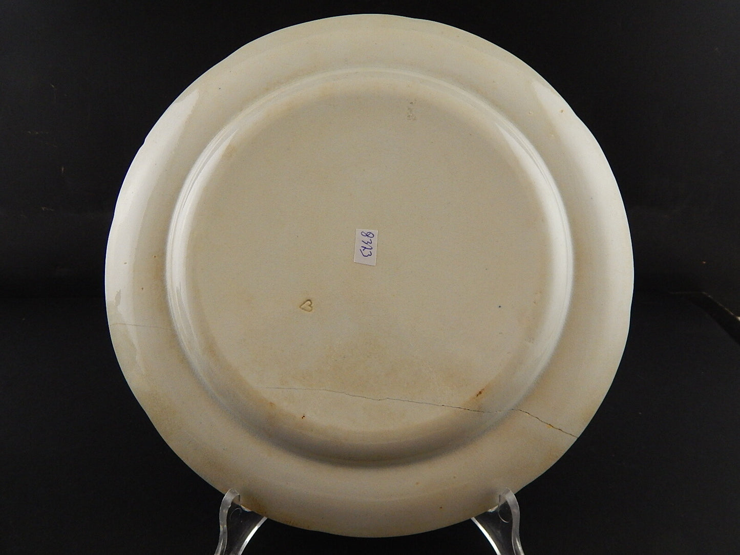 ANTICO DEL 1854 AUTENTICO RARO PIATTO SEMI PORCELLANA WEDGWOOD TRANSFERWARE #