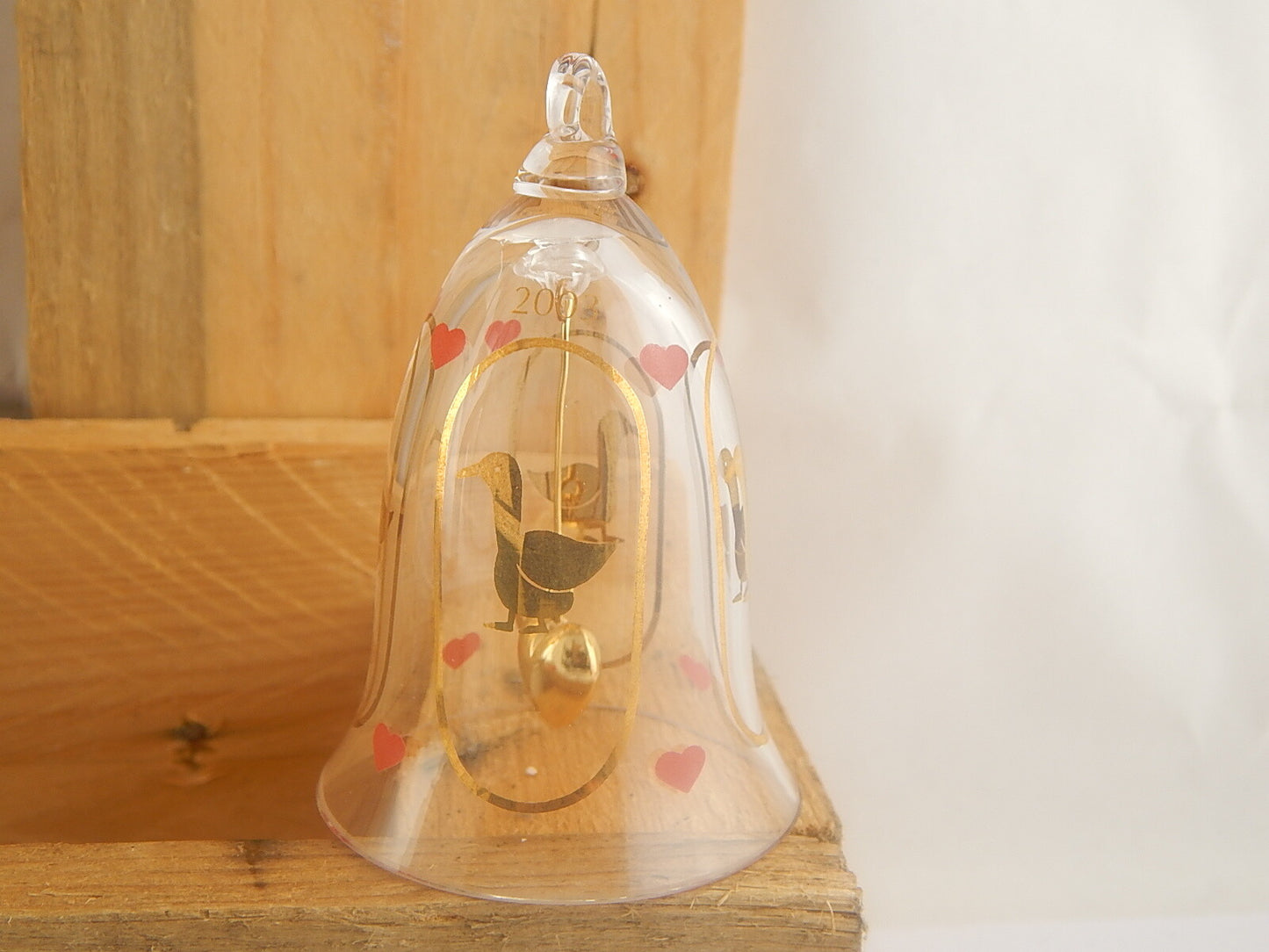 CAMPANA CRISTALLO PAPERA ADDOBBO NATALE 2003 HOLMEGAARD GOOSE CHRISTMAS BELL