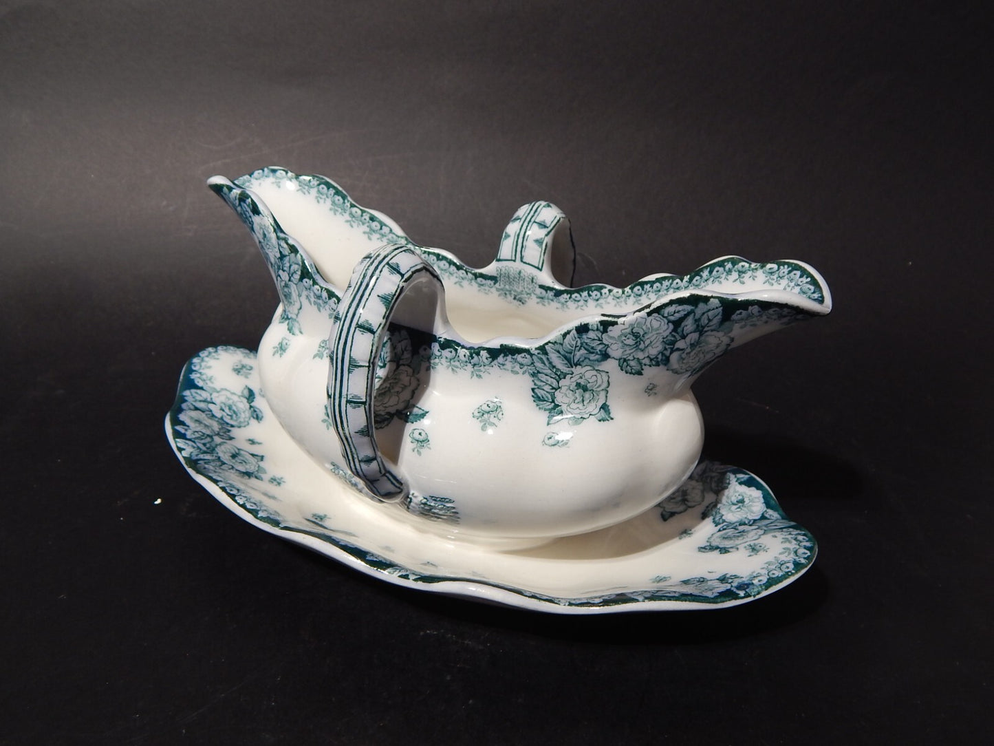 ANTICA RARA SALSIERA PORCELLANA INGLESE FURNIVALS FINE 800 ENGLISH ROSE