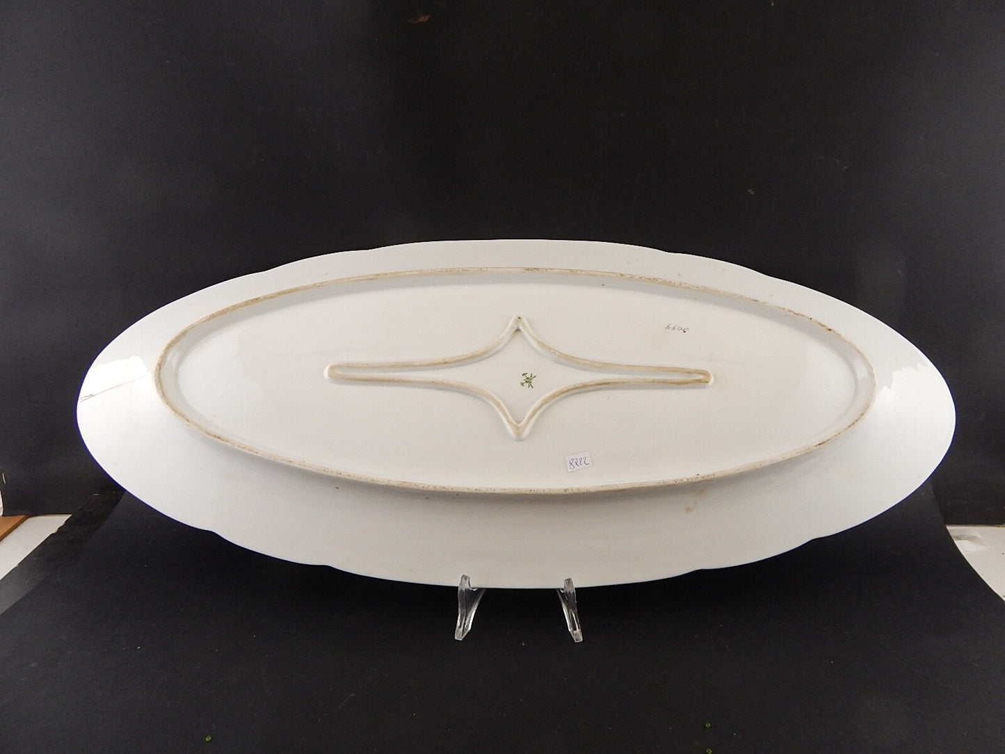 ANTICA LIBERTY 1900 PORCELLANA PIRKENHAMMER BOHEMIA VASSOIO PESCIERA DIFETTO