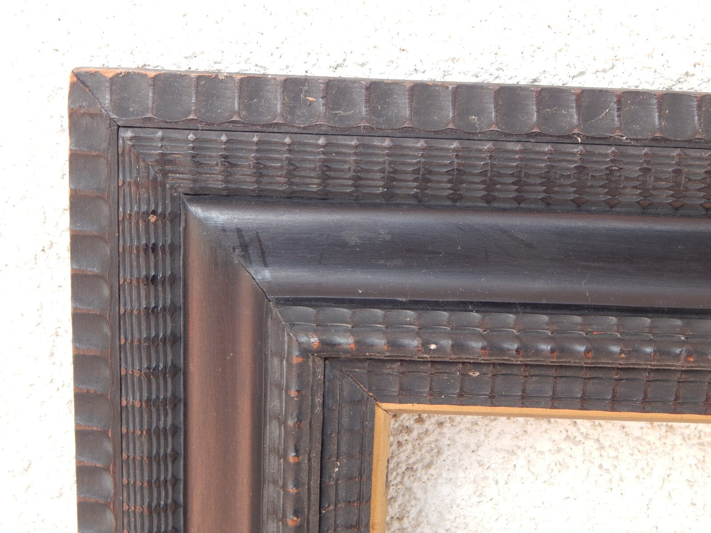 ANTICA IMPORTANTE GRANDE CORNICE LEGNO GHIOSCE' PERIODO ART DECO #791