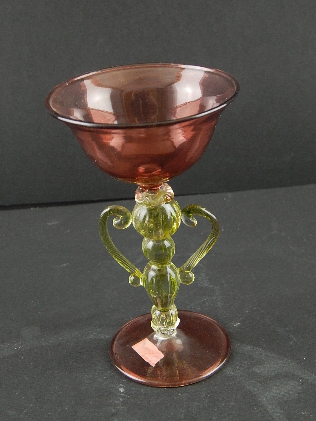 VINTAGE TIPETTO DEL DOGE CALICE MURANO VETRO SOFFIATO ARTISTICO COLLEZIONE A168