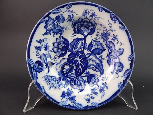 ANTICO PIATTO FONDO NINFEE BLU CERAMICA RICHARD MILANO FINE 800 WATER NYMPH A893