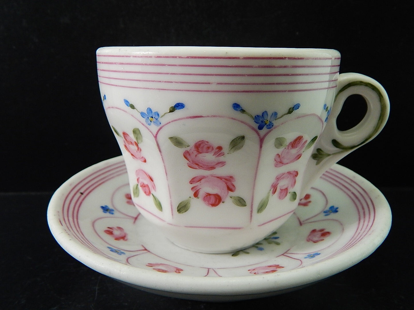 ANTICA TAZZA IMPERO PORCELLANA DOPPIO SPESSORE VECCHIO PARIGI DIPINTA PRIMO 800