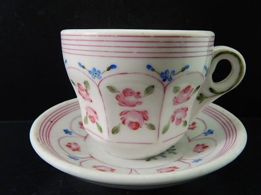 ANTICA TAZZA IMPERO PORCELLANA DOPPIO SPESSORE VECCHIO PARIGI DIPINTA PRIMO 800