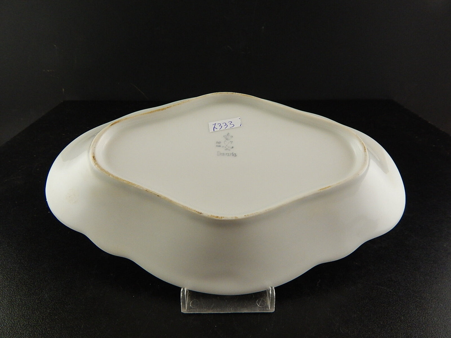 ANTICA ART DECO VASSOIO RAVIERA PORCELLANA BIANCA ORO BAVARIA OSCAR SCHALLER