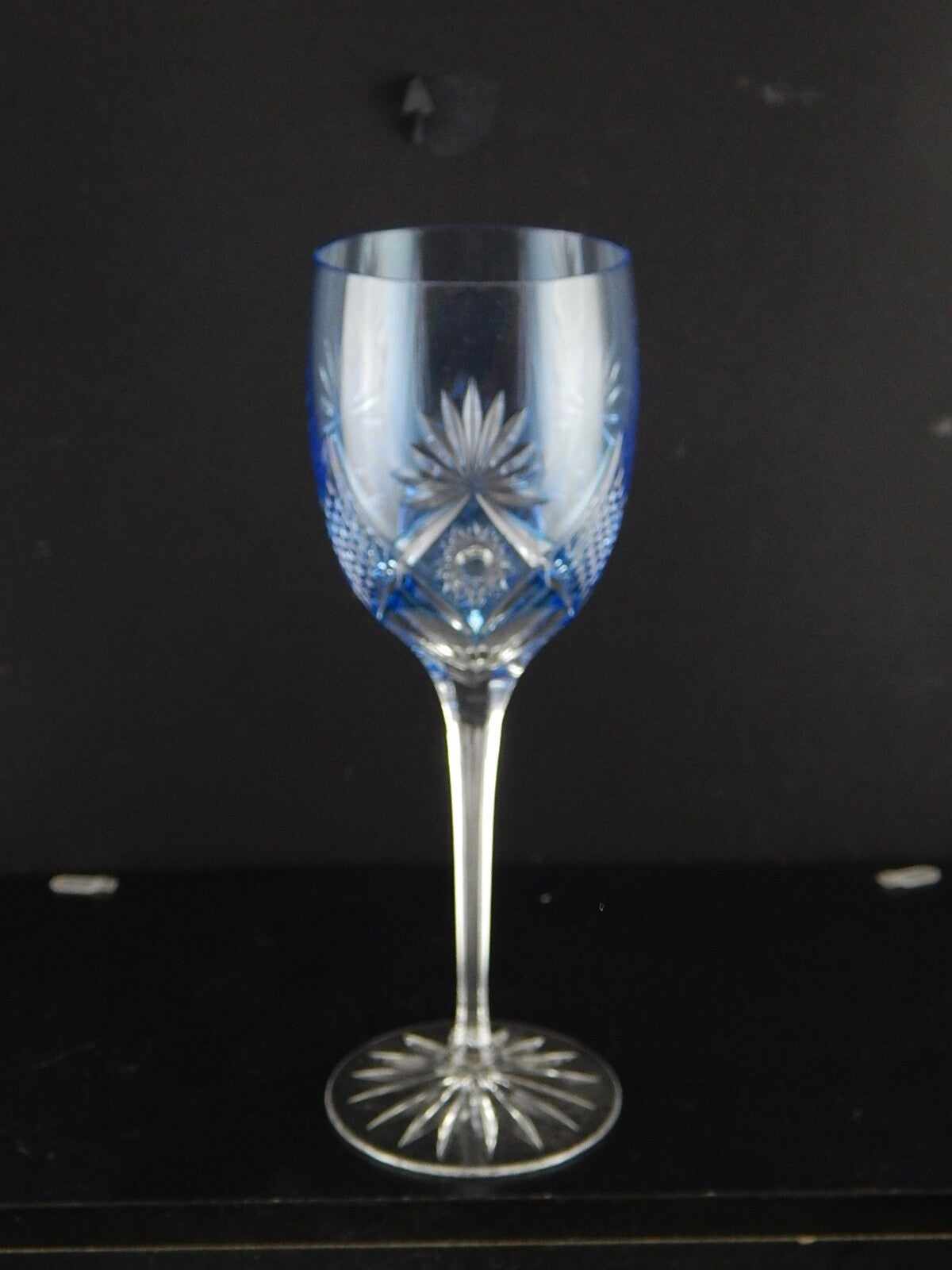 VINTAGE BICCHIERE CALICE CRISTALLO GERMANIA MOLATO NACHTMANN ACQUAMARINA