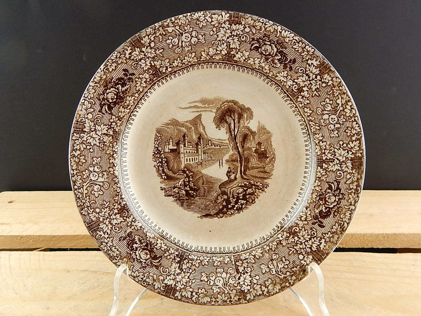 ANTICO 1800 PIATTO PORCELLANA CERAMICA PRIMAVESI & SONS SWANSEA NEWPORT & LONDON