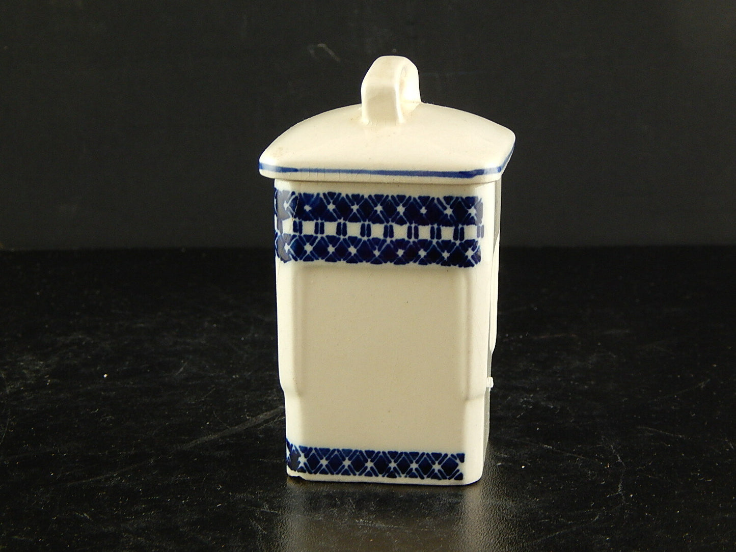 ANTICO BARATTOLO SPEZIE CERAMICA CARRY CUCINA ART DECO PRIMO 900 BIANCO BLU