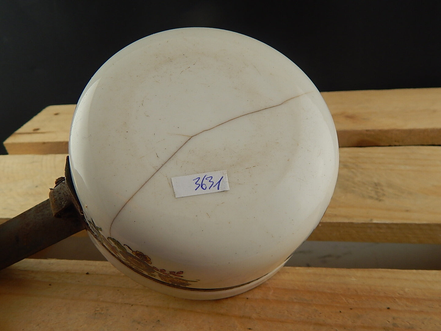 ANTICO INTROVABILE TEGAME PENTOLINO CERAMICA SMALTATA DECORO FLOREALE COLLEZIONE