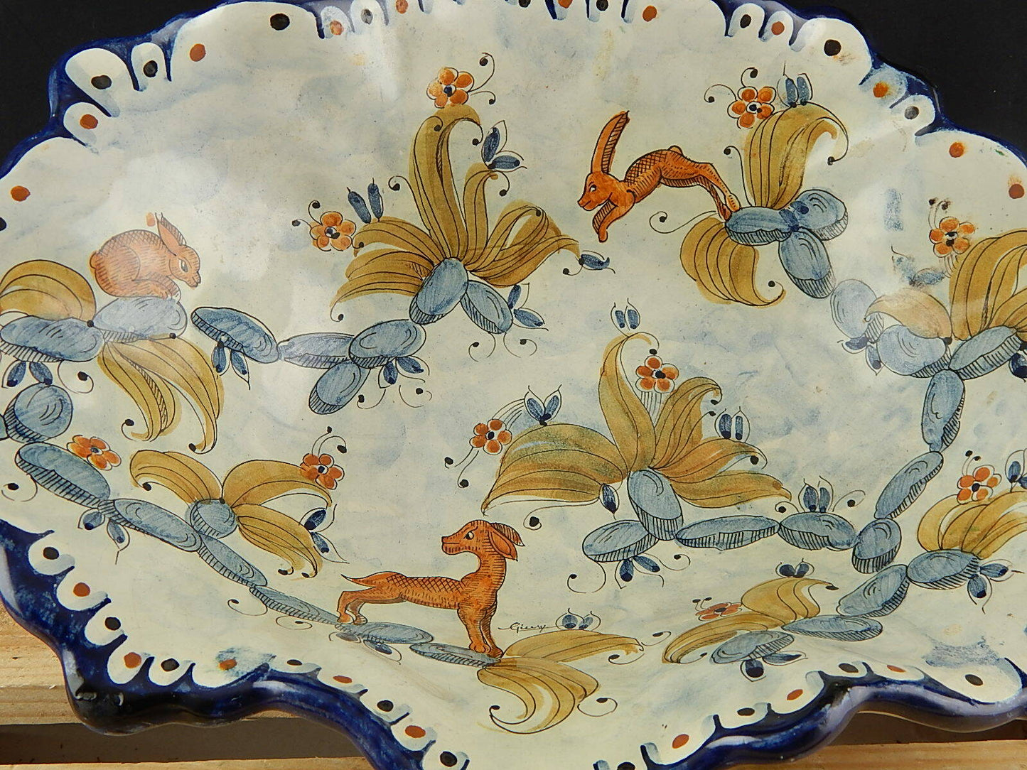 VINTAGE CENTROTAVOLA FRUTTIERA CERAMICA TURI DI ALBISSOLA PEZZO UNICO FATTO MANO