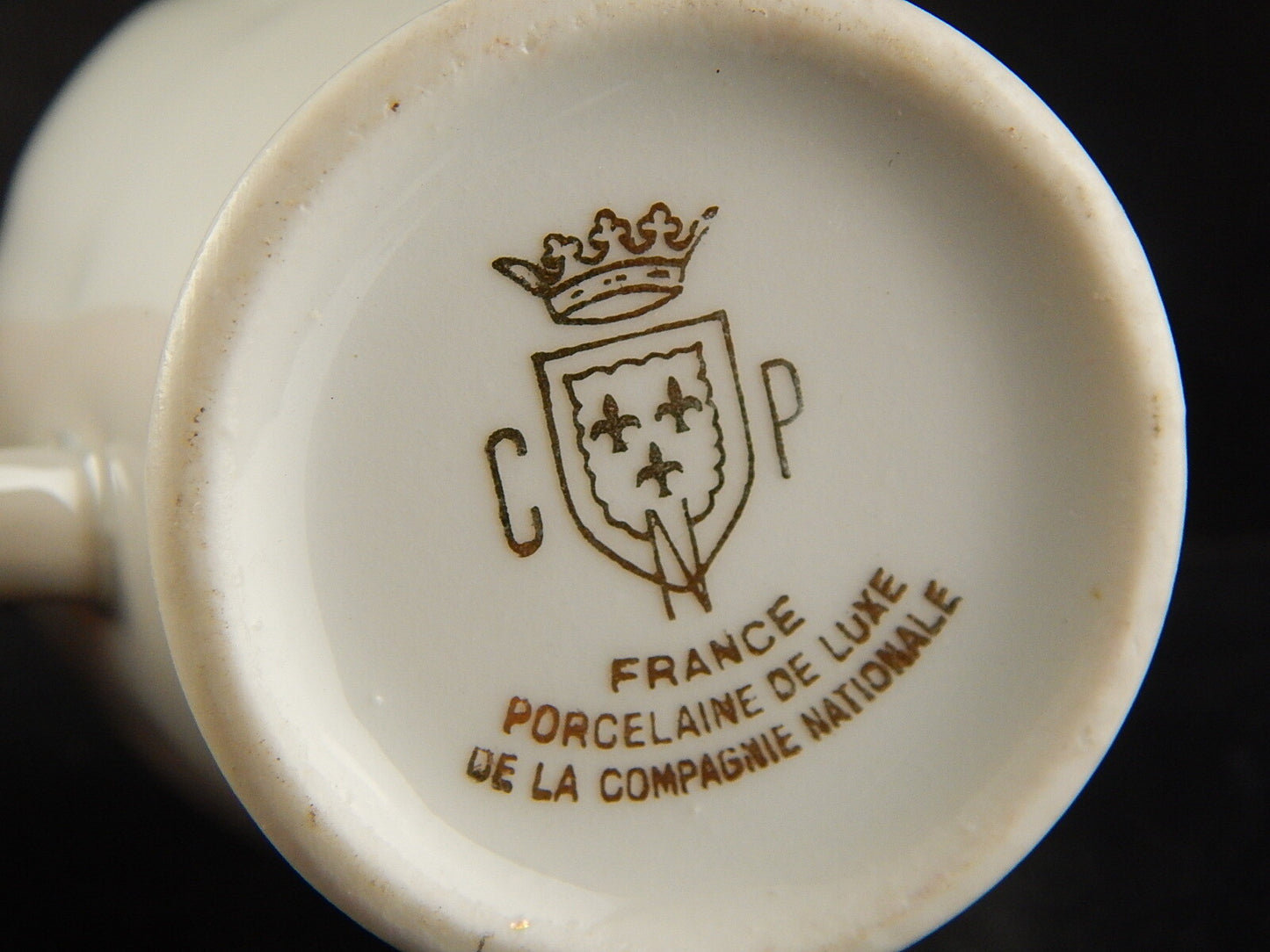 ANTICO SERVIZIO CAFFÈ PORCELLANA BIANCA ORO PORCELAINE COMPAGNIE LUXE NATIONALE