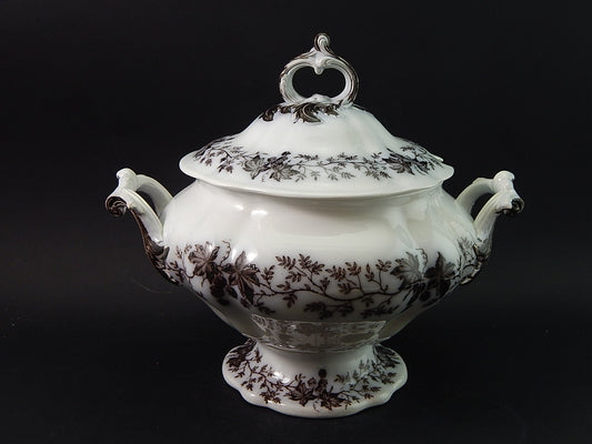 ANTICA RARA ZUPPIERA CENTROTAVOLA CERAMICA SARREGUEMINES U&Cie HUBLON 1800