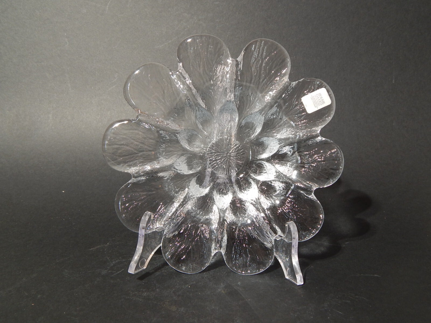 HOLMEGAARD PIATTO IN VETRO PORTA CANDELA MARGHERITA VINTAGE ANNI 70