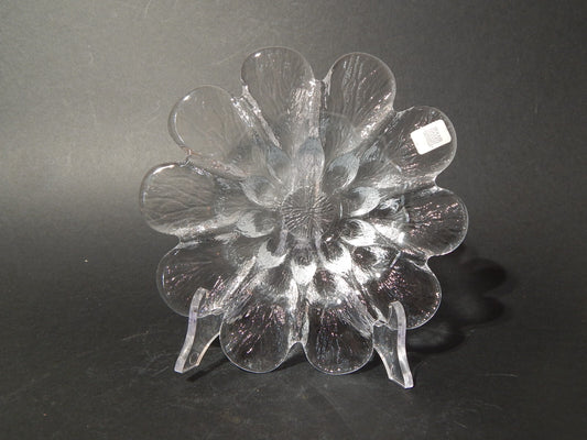 HOLMEGAARD PIATTO IN VETRO PORTA CANDELA MARGHERITA VINTAGE ANNI 70