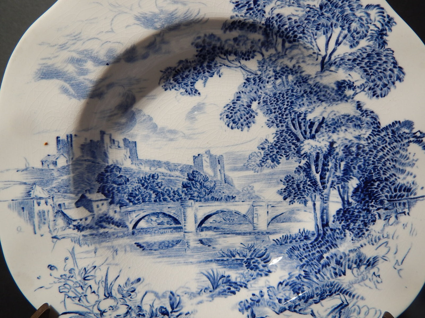 WEDGWOOD&CO VINTAGE PIATTO FONDO SEMI-PORCELLANA META' 900 COUNTRYSIDE