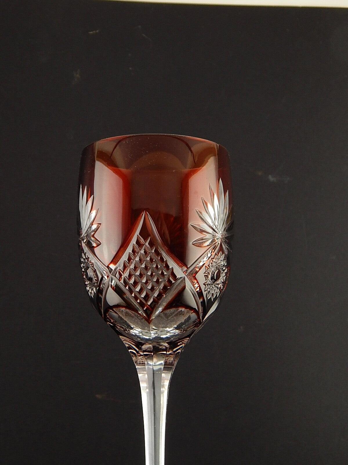 PREZIOSO VINTAGE BICCHIERE CALICE CRISTALLO GERMANIA MOLATO NACHTMANN PORPORA