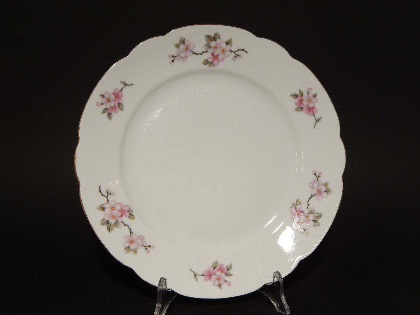 VINTAGE VASSOIO ROTONDO CM 27 PORCELLANA SELTMANN WEIDEN BAVARIA FIORI DI PESCO