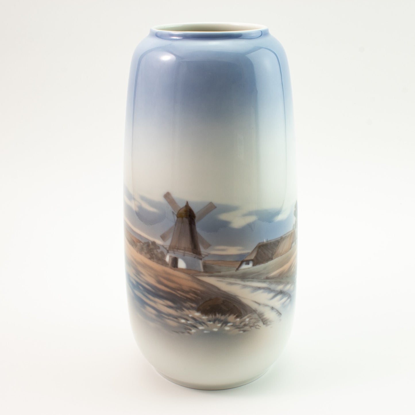 VASO PORCELLANA LYNGBY COPENHAGEN "Mulino di Campagna" VINTAGE HANDPAINTED