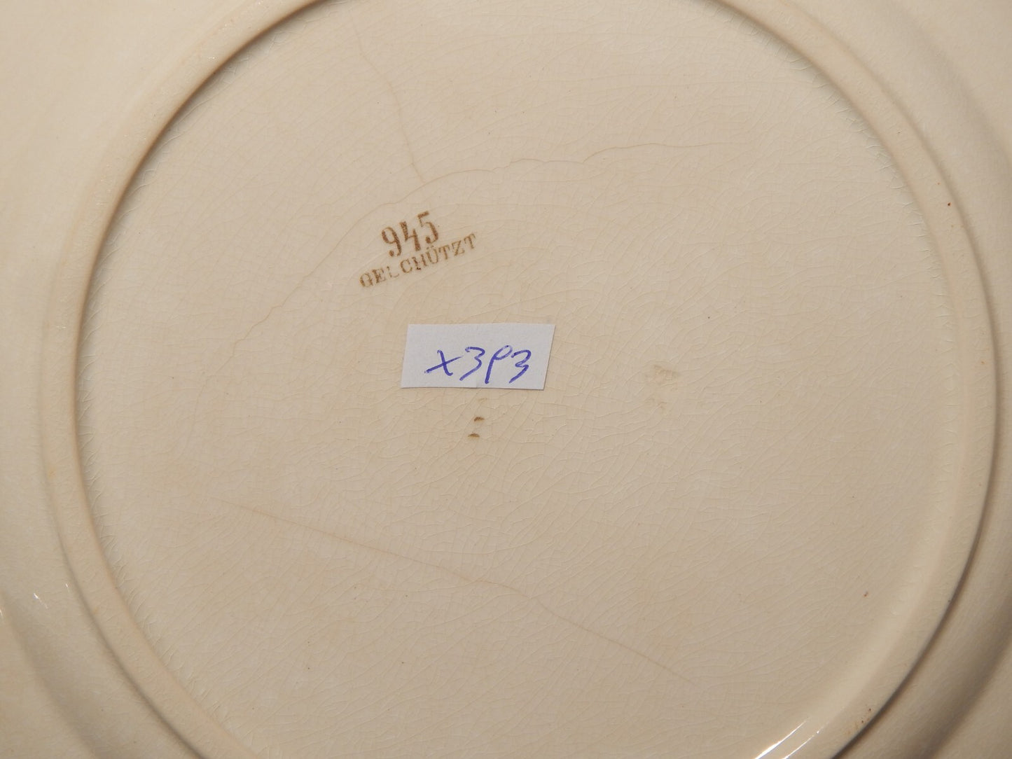 ANTICO RARO PIATTO CERAMICA VILLEROY&BOCH METTLACH DI FINE 1800 CM 23