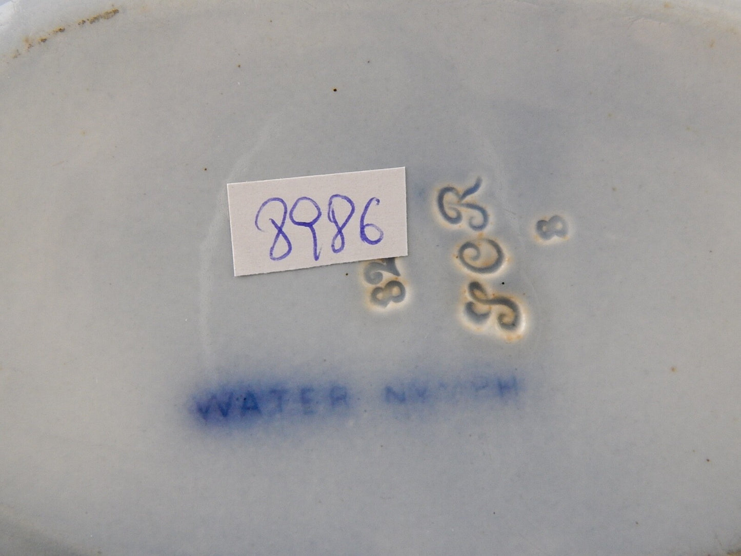 ANTICO VASSOIO NINFEE CERAMICA RICHARD MILANO SCR FINE 800 FLOW BLUE WATER NYMPH