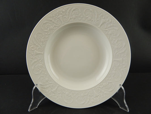 PIATTO FONDO LIMOGES RAYNAUD WASHINGTON PORCELLANA BIANCA DECORO ARABESCHI