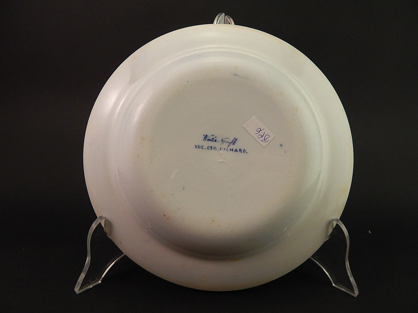 ANTICO PIATTO FONDO NINFEE BLU CERAMICA RICHARD MILANO FINE 800 WATER NYMPH A896