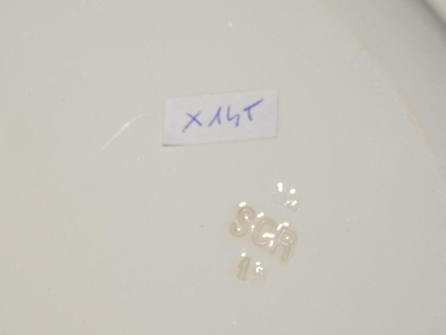 ANTICO RARO VASSOIO CERAMICA BIANCA PROFILO BLU RICHARD MILANO FINE 800 (X145)