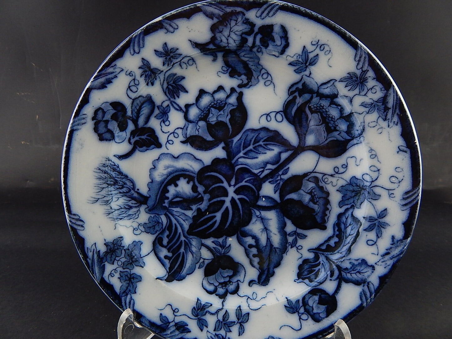 ANTICO PIATTO NINFEE CERAMICA RICHARD MILANO FINE 800 FLOW BLUE WATER NYMPH 8739
