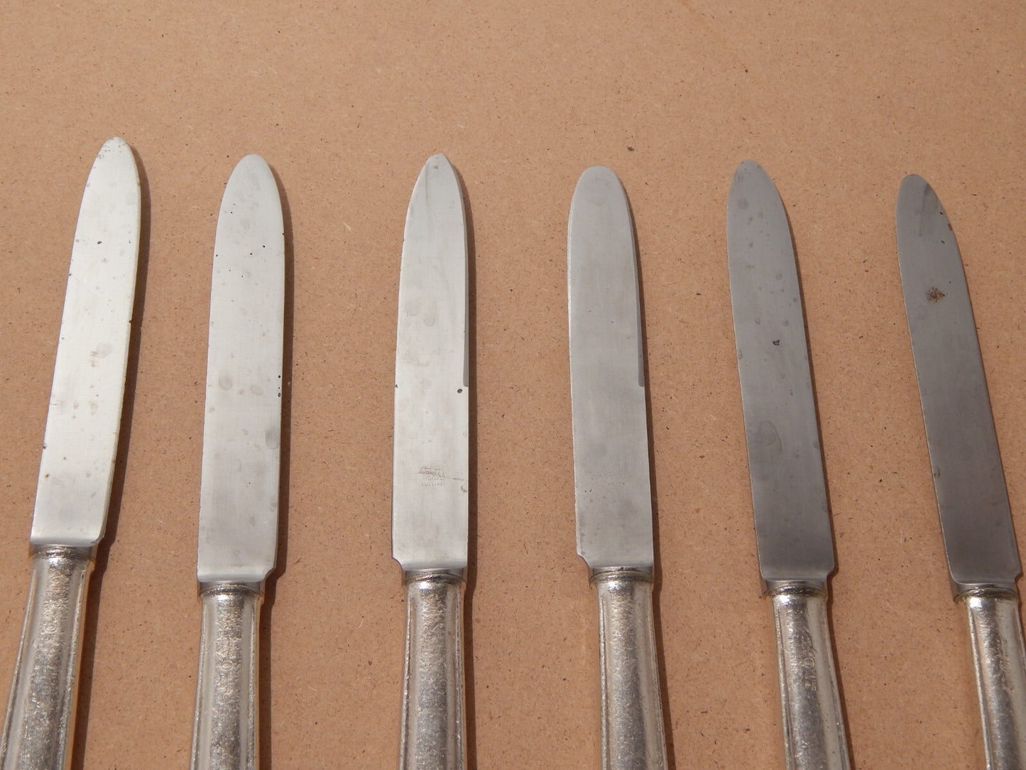 ANNI 50 ARTHUR KRUPP MILANO SET 6 COLTELLI ALPACCA ARGENTATE DESIGN GIO' PONTI