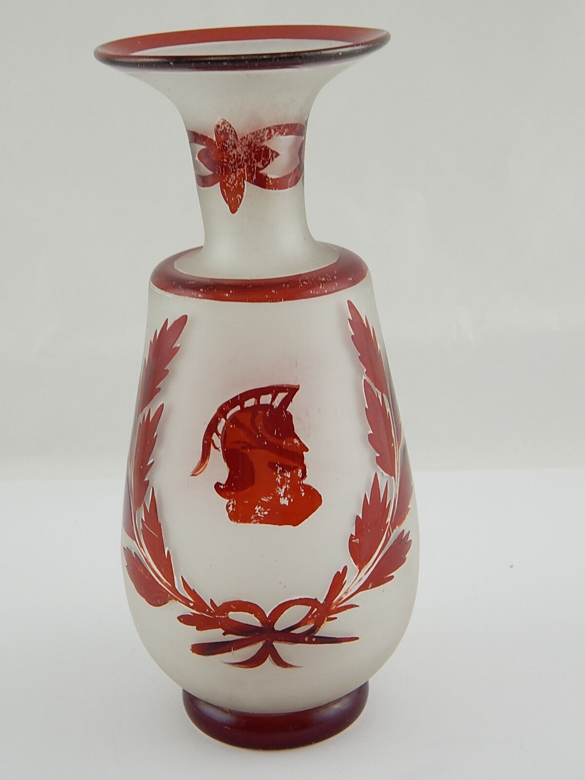 ANTICO RARO PREZIOSO VASO VETRO DA FORNACE INCISO INIZIO 1800 BIEDERMEIER IMPERO