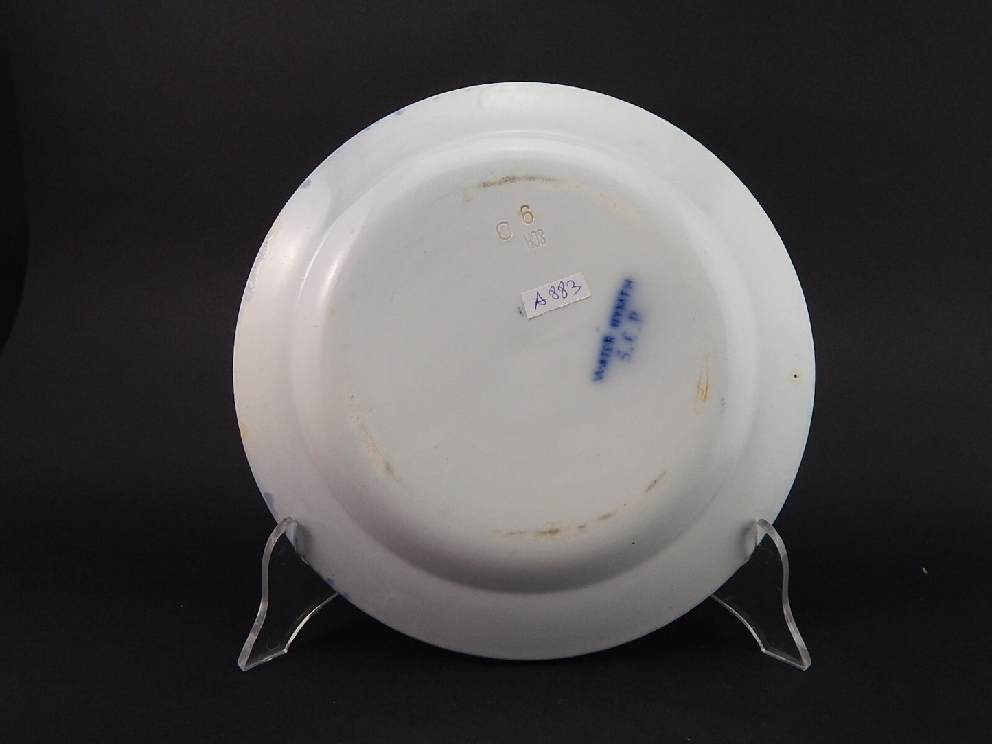 ANTICO PIATTO NINFEE CERAMICA RICHARD MILANO FINE 800 FLOW BLUE WATER NYMPH A883