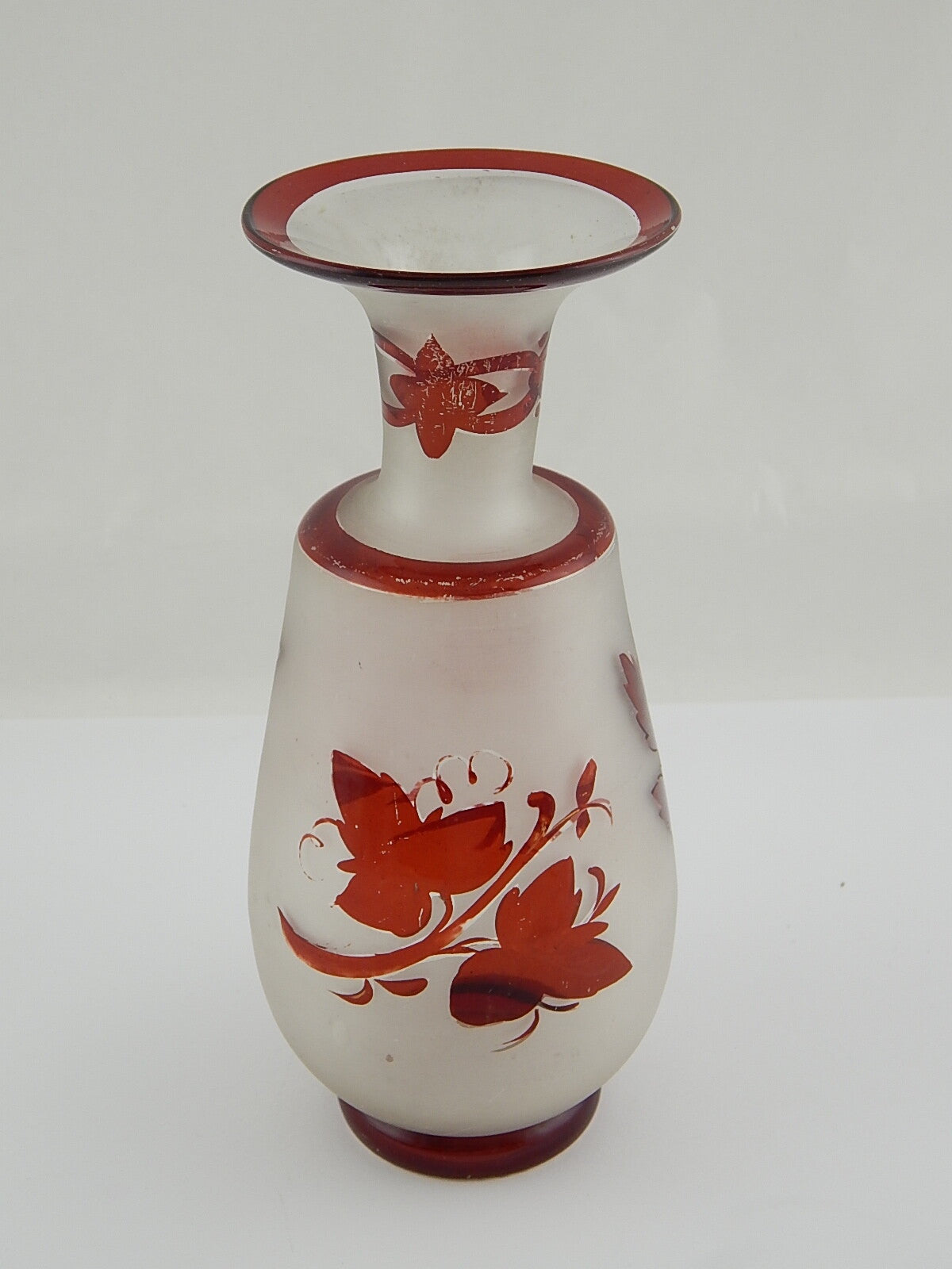 ANTICO RARO PREZIOSO VASO VETRO DA FORNACE INCISO INIZIO 1800 BIEDERMEIER IMPERO