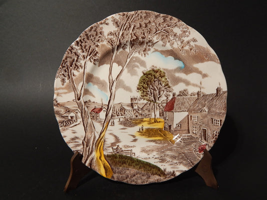 VINTAGE PIATTO CM 23 CERAMICA GRINDLEY STAMPA MANO SUNDAY MORNING